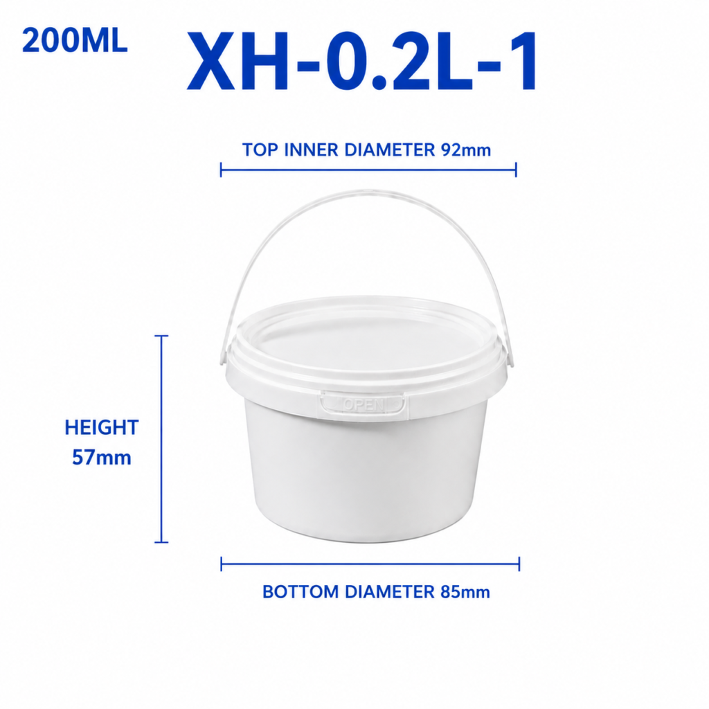 0.2L White Round PP Bucket