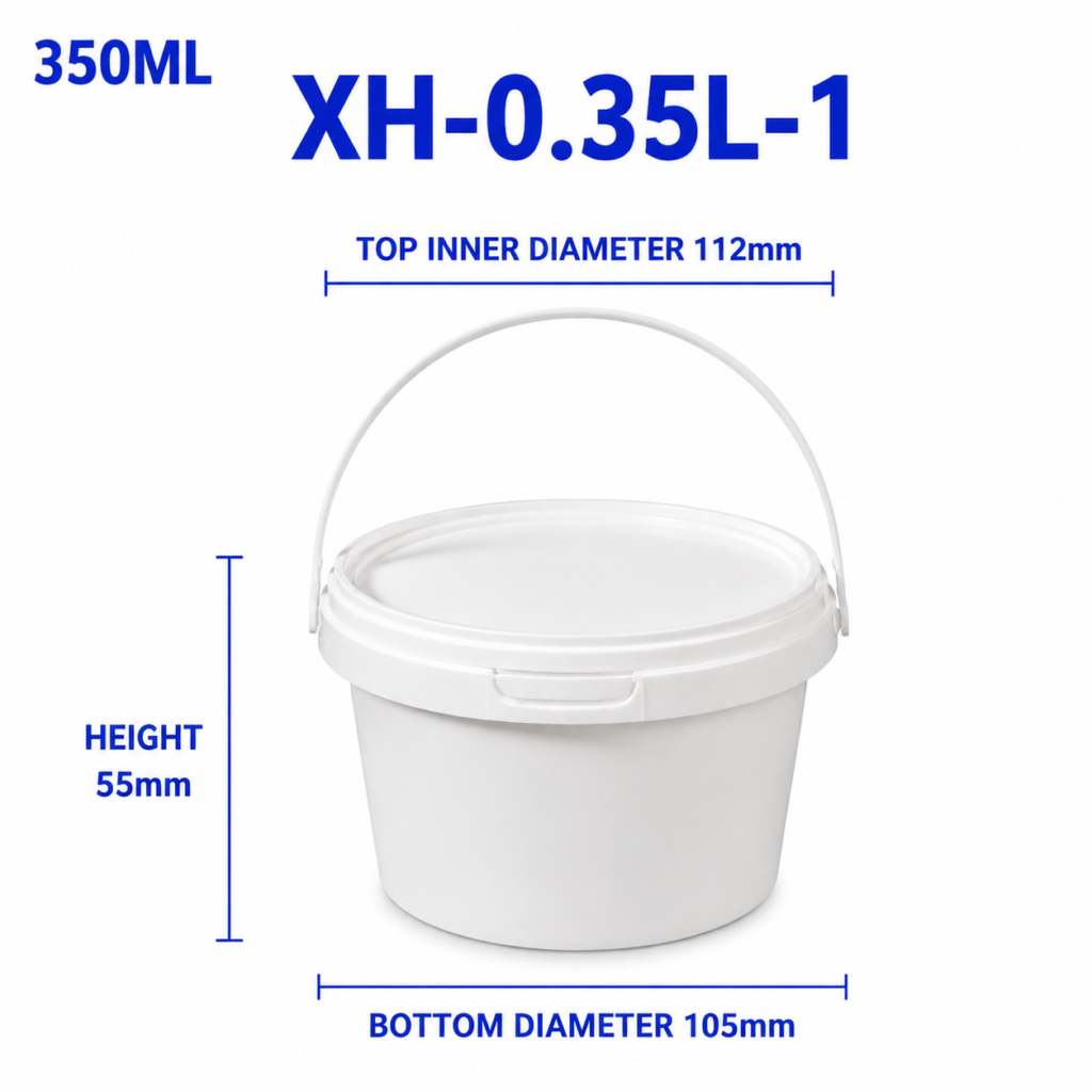 0.35L White Round PP Bucket