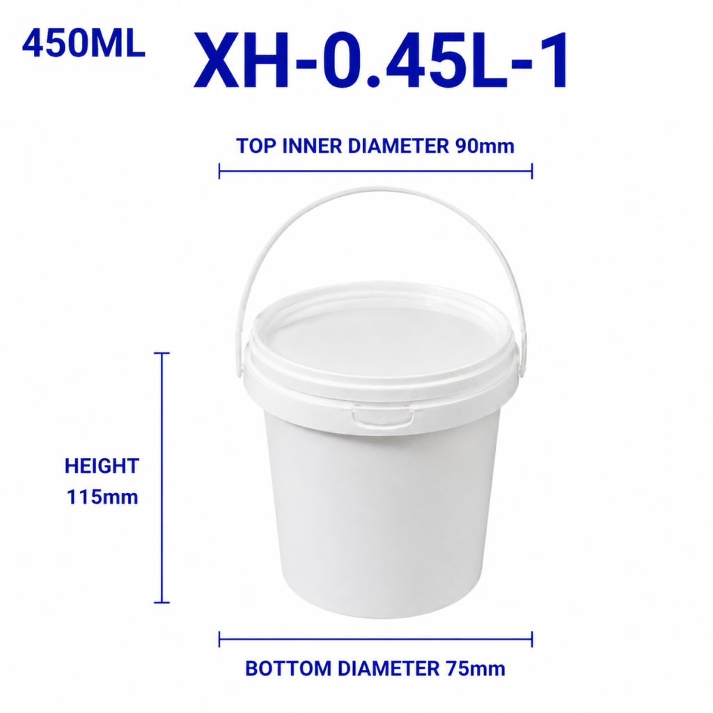 0.45L White Round PP Bucket