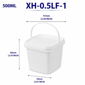 0.5L White Square PP Bucket