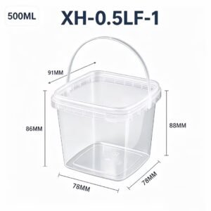 0.5L Clear Square PP Bucket