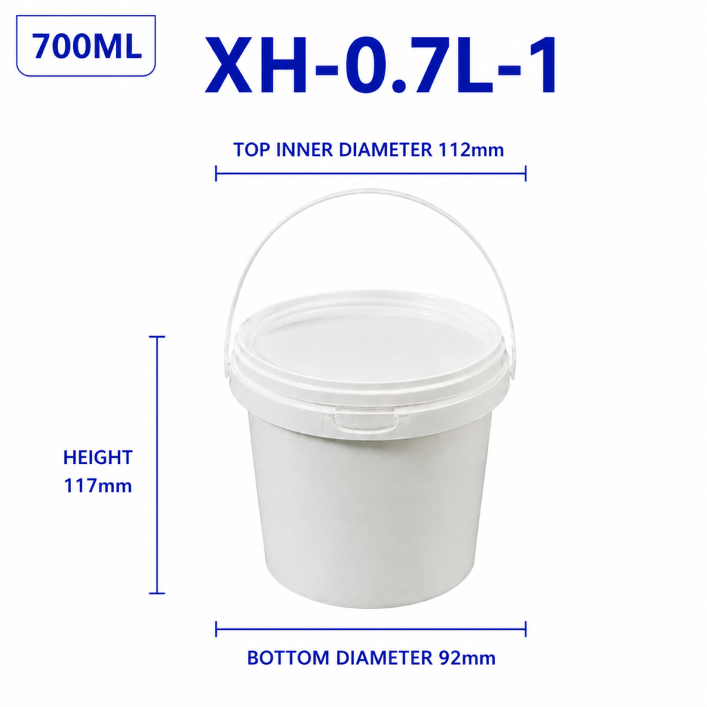 0.7L White Round PP Bucket