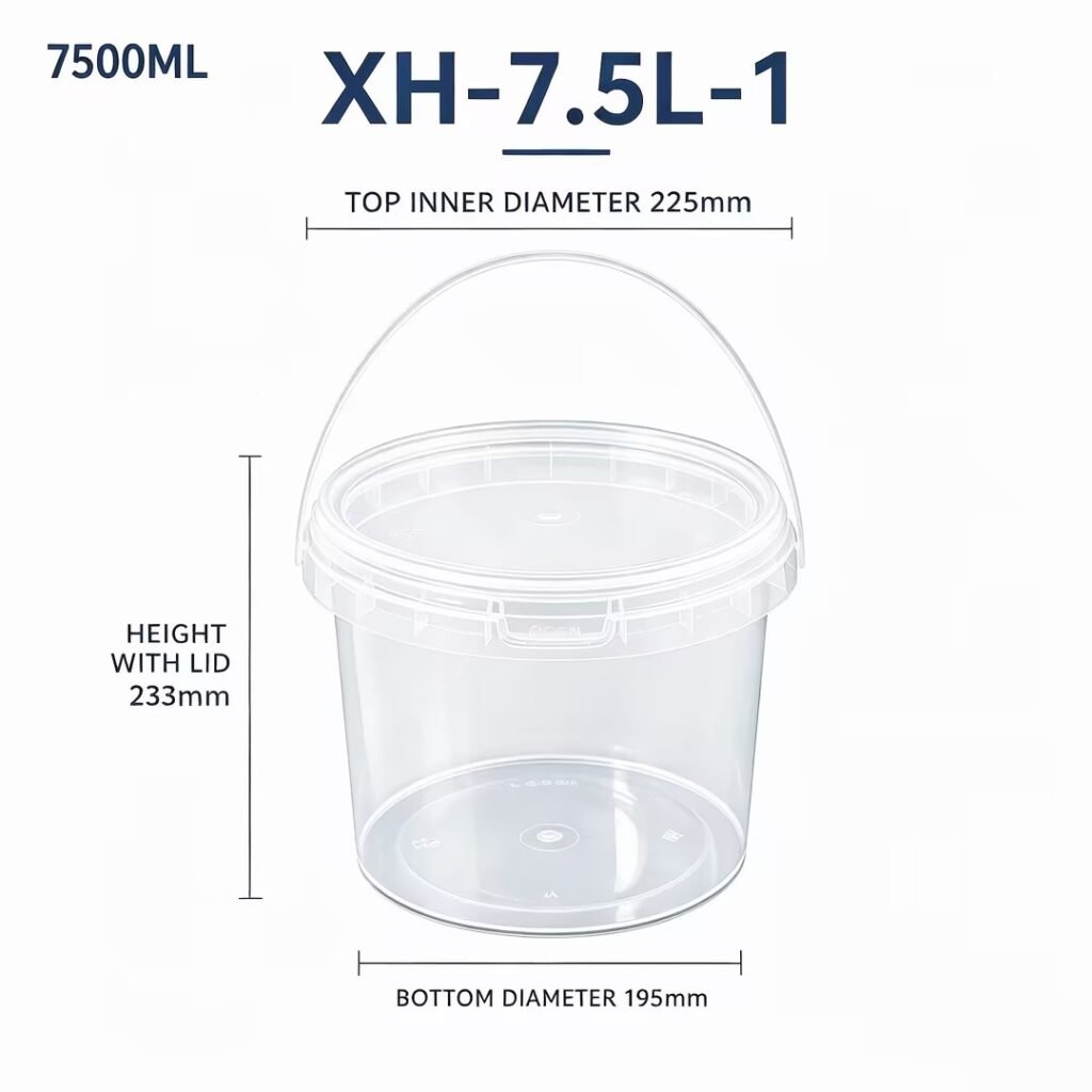 7.5L Clear PP Bucket