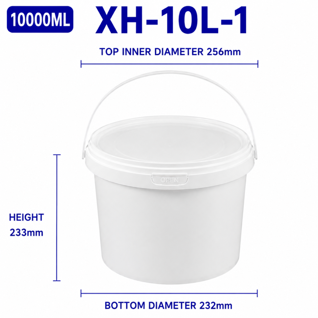 10L White Round PP Bucket