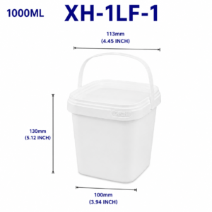 1L White Square PP Bucket