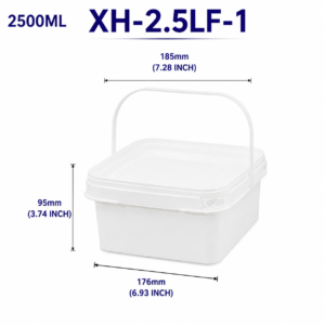 2.5L White Square PP Bucket