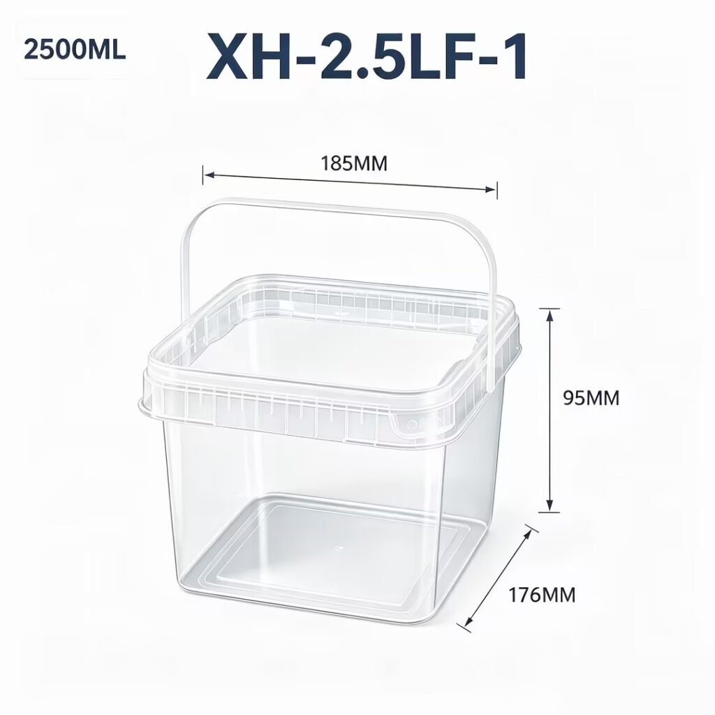 2.5L Clear Square PP Bucket