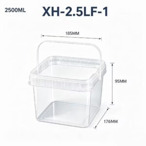 2.5L Clear Square PP Bucket
