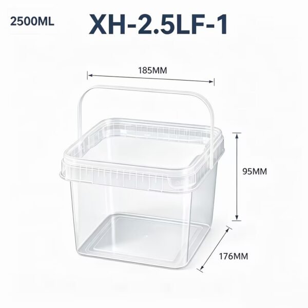2.5L Clear Square PP Bucket