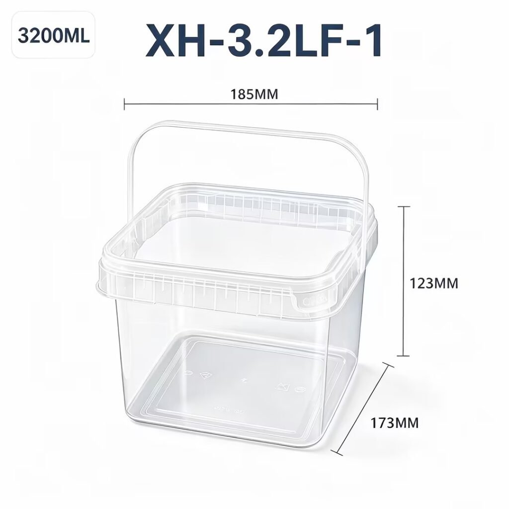 3.2L Clear Square PP Bucket