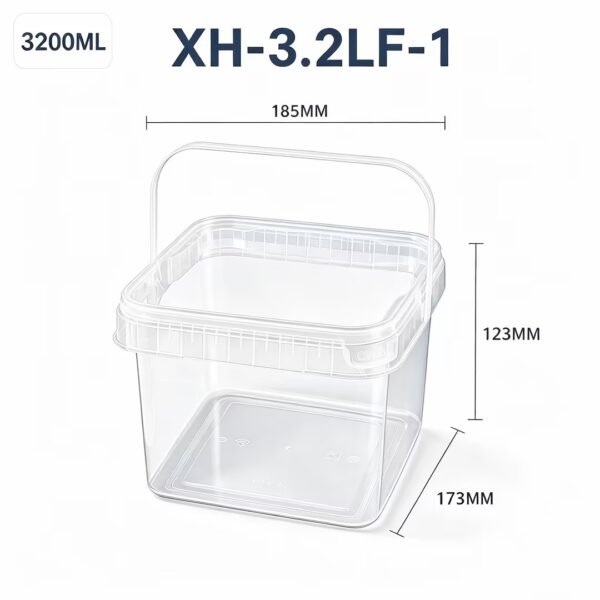 3.2L Clear Square PP Bucket