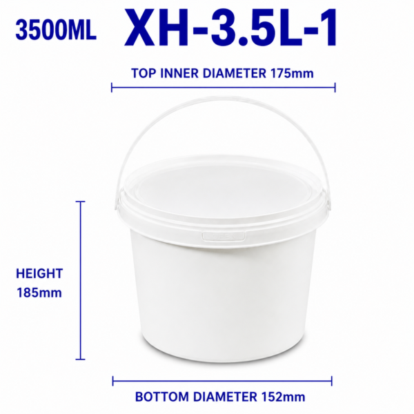 3.5L White Round PP Bucket