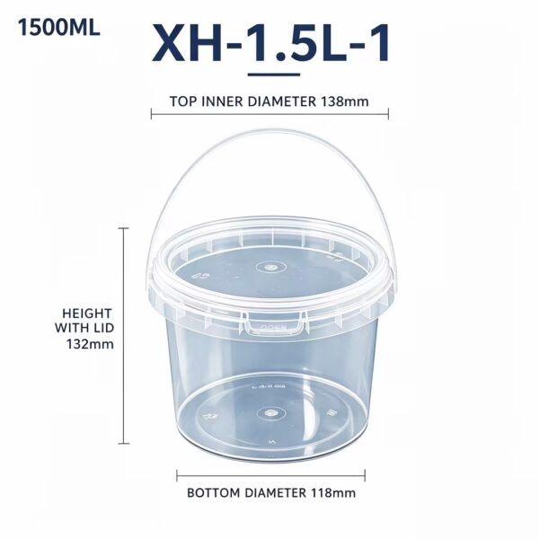 1.5L Clear PP Bucket