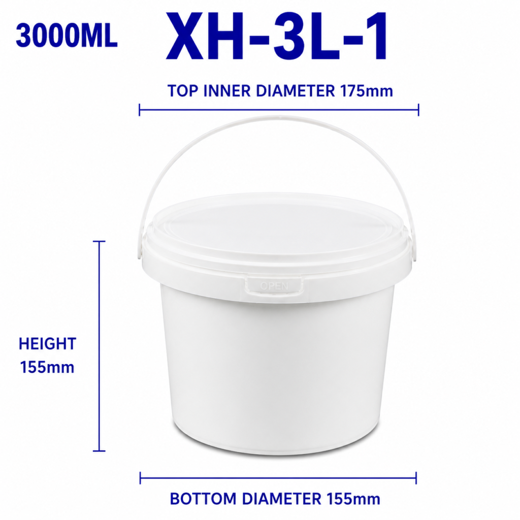 3L White PP Bucket