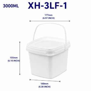 3L White Square PP Bucket