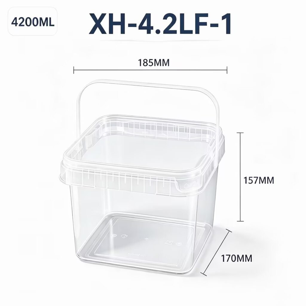 4.2L Clear Square PP Bucket