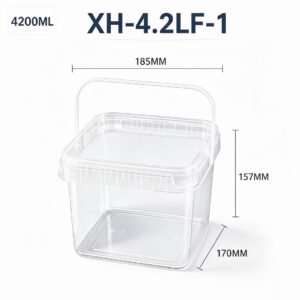4.2L Clear Square PP Bucket