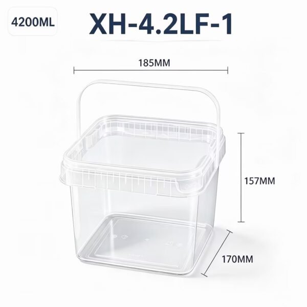 4.2L Clear Square PP Bucket