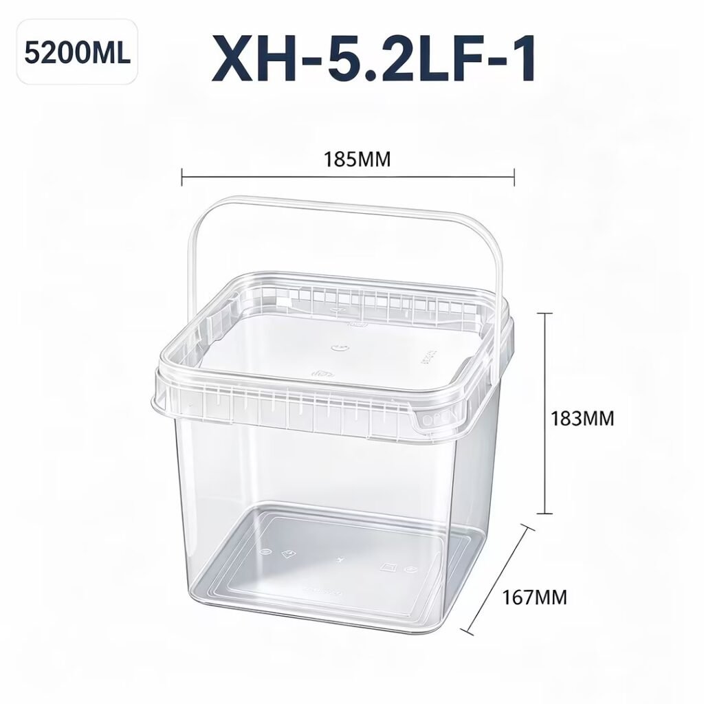 5.2L Clear Square PP Bucket