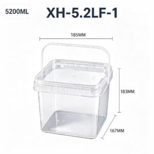 5.2L Clear Square PP Bucket