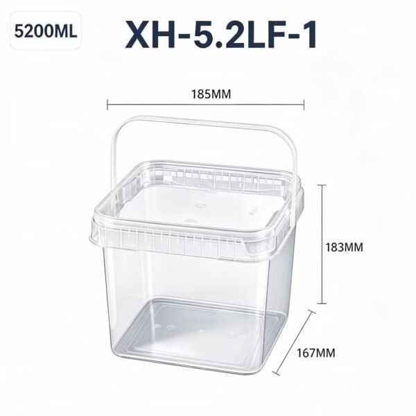 5.2L Clear Square PP Bucket