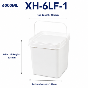 6L White Square PP Bucket