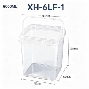 6L Clear Square PP Bucket
