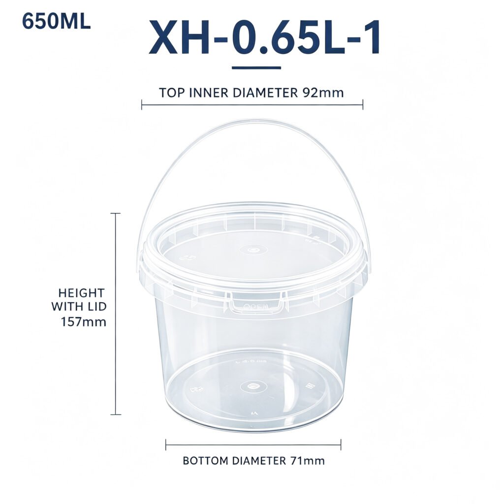 0.65L Clear PP Bucket