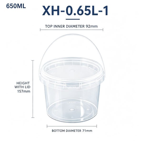 0.65L Clear PP Bucket