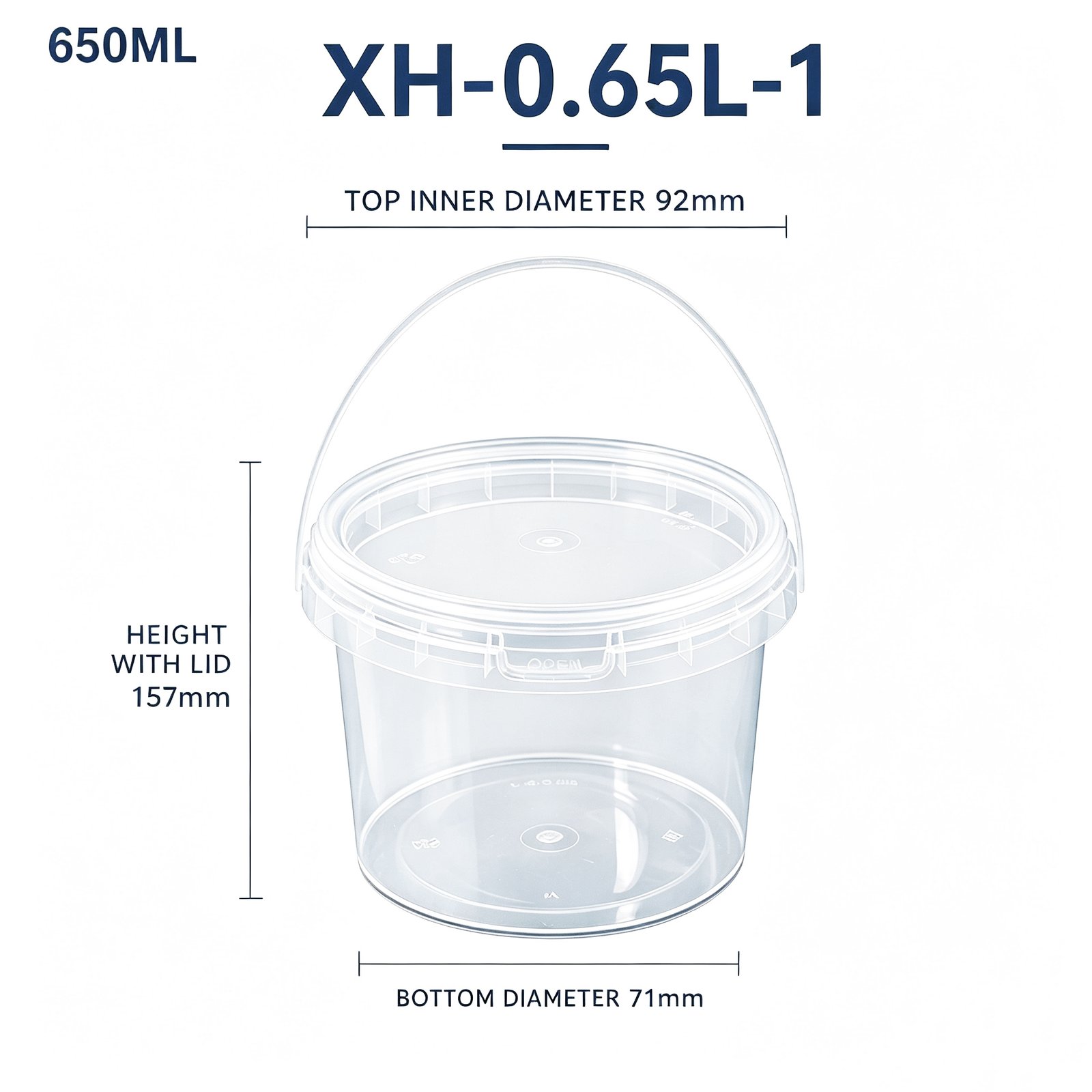 0.65L Clear PP Bucket