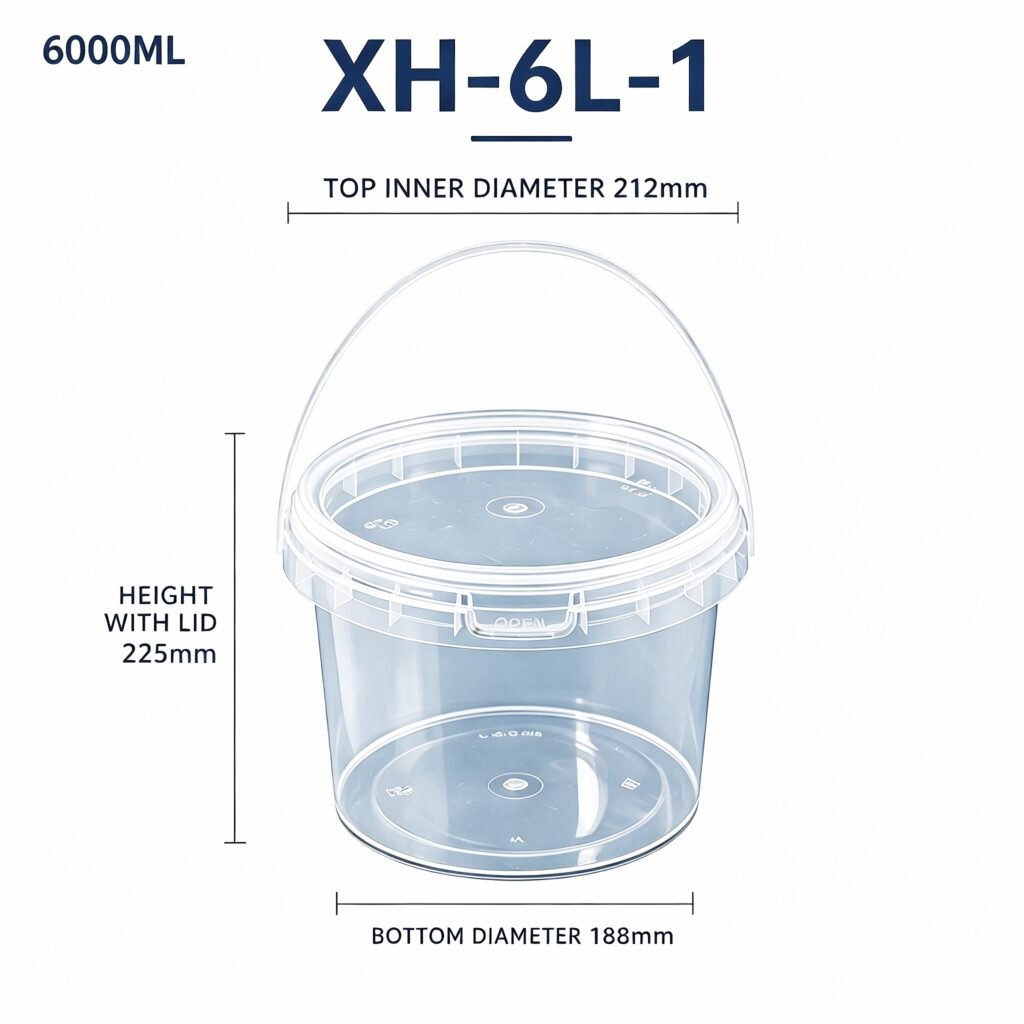 6L Clear PP Bucket